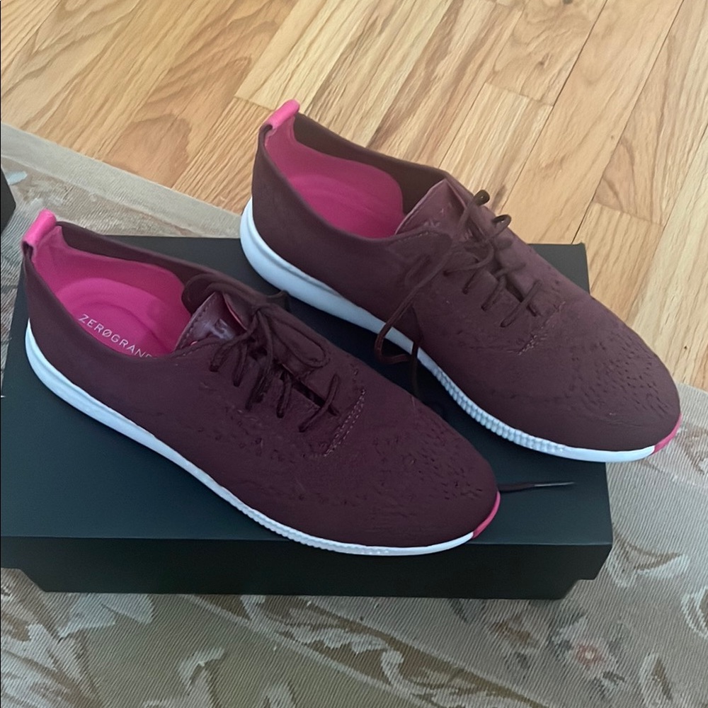 Zero Grand Women's Maroon/Red Sneakers with Pink on the inside